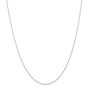 14k White Gold 0.6mm Cable Rope Necklace Choker Pendant Chain