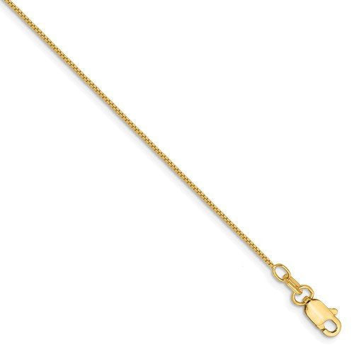 14k yellow gold 0.7mm box bracelet anklet choker necklace pendant chain