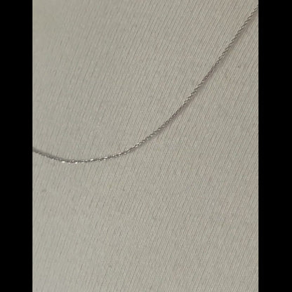 14K White  Gold 0.6mm Diamond Cut Cable Bracelet Anklet Choker Necklace Pendant Chain