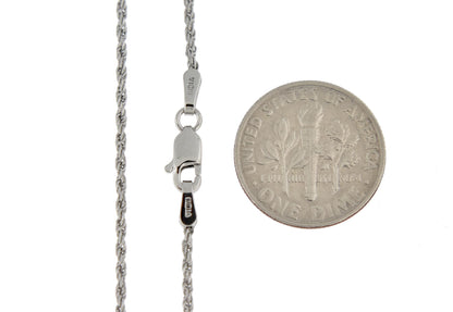 10k white gold 1.50mm diamond cut rope bracelet anklet choker necklace pendant chain