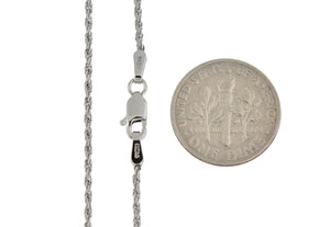 10k White Gold 1.50mm Diamond Cut Rope Bracelet Anklet Choker Necklace Pendant Chain