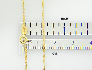 10k Yellow Gold 1.10mm Singapore Twisted Bracelet Anklet Choker Pendant Necklace Chain