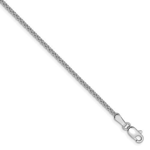 14k white gold 1.65mm spiga wheat bracelet anklet choker necklace pendant chain