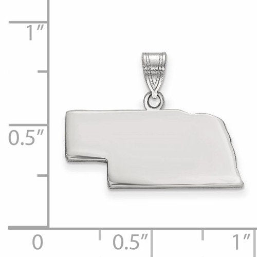 14k gold or sterling silver nebraska ne state map pendant charm personalized monogram