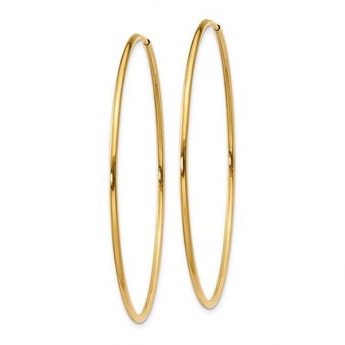 14k yellow gold extra large endless round hoop earrings 45mm x 1.25mm