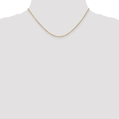 14k yellow gold 1.4mm round open link cable bracelet anklet choker necklace pendant chain