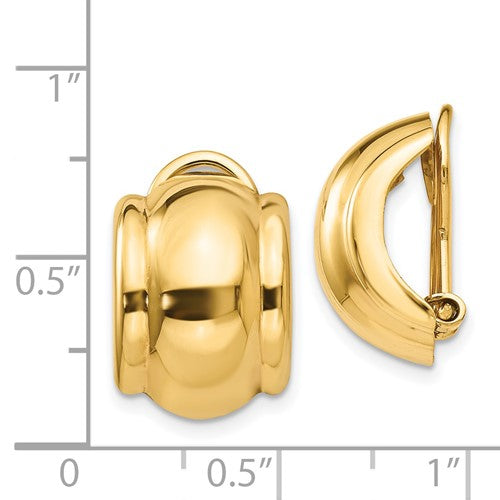 14k yellow gold non pierced clip on earrings