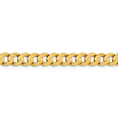 14k yellow gold 7.5mm open concave curb bracelet anklet choker necklace pendant chain