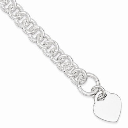 sterling silver heart tag toggle bracelet custom engraved personalized monogram