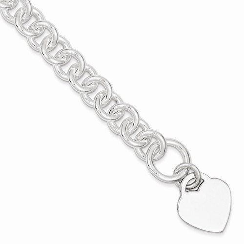 sterling silver heart tag toggle bracelet custom engraved personalized monogram