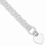 Load image into Gallery viewer, Sterling Silver Heart Tag Toggle Bracelet Custom Engraved Personalized Monogram

