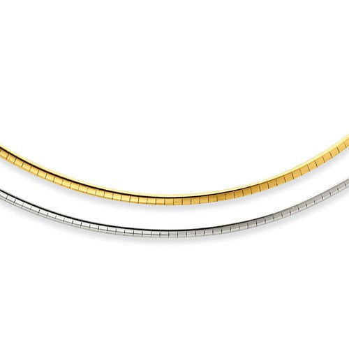 sterling silver gold plated reversible 2mm domed omega cubetto necklace chain