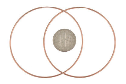 14k rose gold classic endless round hoop earrings 52mm x 1.25mm
