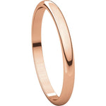 Lataa kuva Galleria-katseluun, 14k Rose Gold 2mm Wedding Anniversary Promise Ring Band Half Round Light
