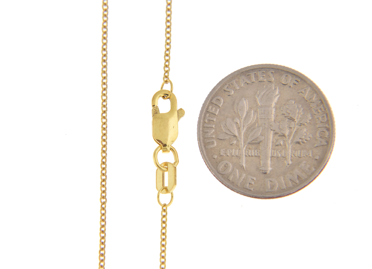 14k yellow gold 0.90mm cable bracelet anklet choker necklace pendant chain lobster clasp