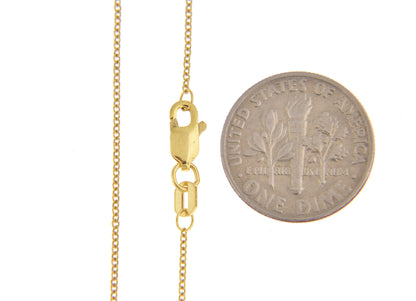 14k yellow gold 0.90mm cable bracelet anklet choker necklace pendant chain lobster clasp