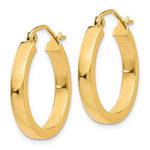 Lataa kuva Galleria-katseluun, 14K Yellow Gold Square Tube Round Hoop Earrings 19mm x 3mm
