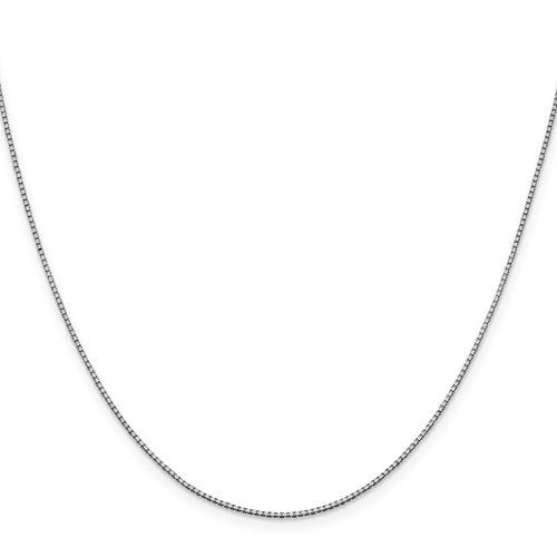 10k white gold 1mm box bracelet anklet choker necklace pendant chain lobster clasp