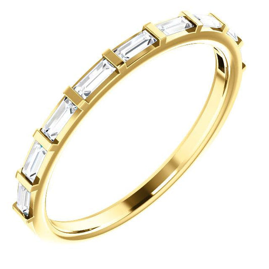 platinum 14k yellow white rose gold 1/4 ctw diamond baguette wedding anniversary band ring