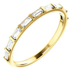 將圖片載入圖庫檢視器 Platinum 14k Yellow White Rose Gold 1/4 CTW Diamond Baguette Wedding Anniversary Band Ring
