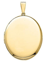 이미지를 갤러리 뷰어에 로드 , 14K Yellow Gold 30mm x 38mm Extra Large Oval Locket Pendant Charm Engraved Personalized Monogram
