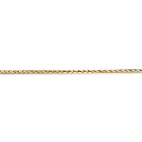 14K Yellow Gold 1.40mm Classic Round Snake Bracelet Anklet Necklace Pendant Chain