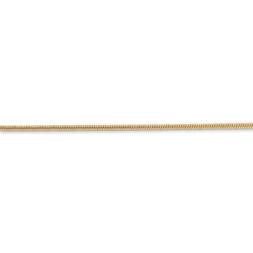 14k yellow gold 1.40mm classic round snake bracelet anklet necklace pendant chain