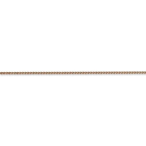 14k rose gold 1mm diamond cut wheat spiga choker necklace pendant chain lobster clasp
