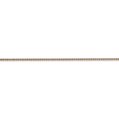 14k rose gold 1mm diamond cut wheat spiga choker necklace pendant chain lobster clasp
