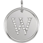 Load image into Gallery viewer, 14K Yellow Rose White Gold Genuine Diamond Uppercase Letter W Initial Alphabet Pendant Charm Custom Made Personalized Engraved
