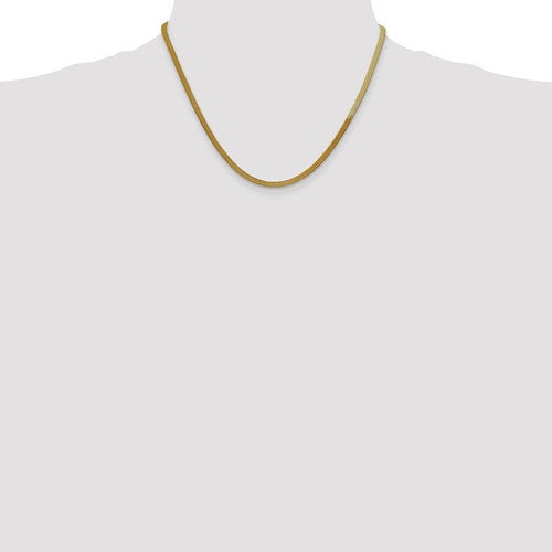 14k yellow gold 3mm silky herringbone bracelet anklet choker necklace pendant chain