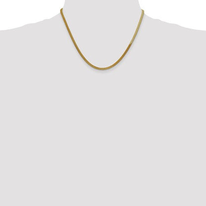 14k yellow gold 3mm silky herringbone bracelet anklet choker necklace pendant chain