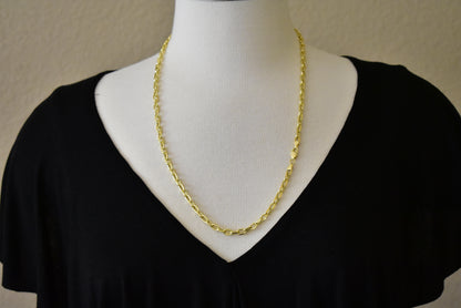 14k yellow gold 4.9mm open link cable bracelet anklet necklace pendant chain