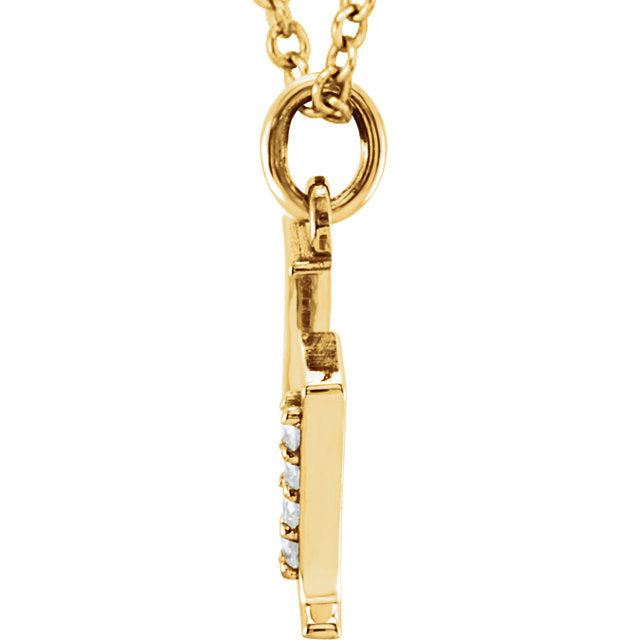 14k yellow rose white gold .025 ctw diamond tiny petite lowercase letter u initial alphabet pendant charm necklace