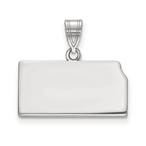 14k gold or sterling silver kansas ks state map pendant charm personalized monogram