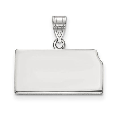 14k gold or sterling silver kansas ks state map pendant charm personalized monogram