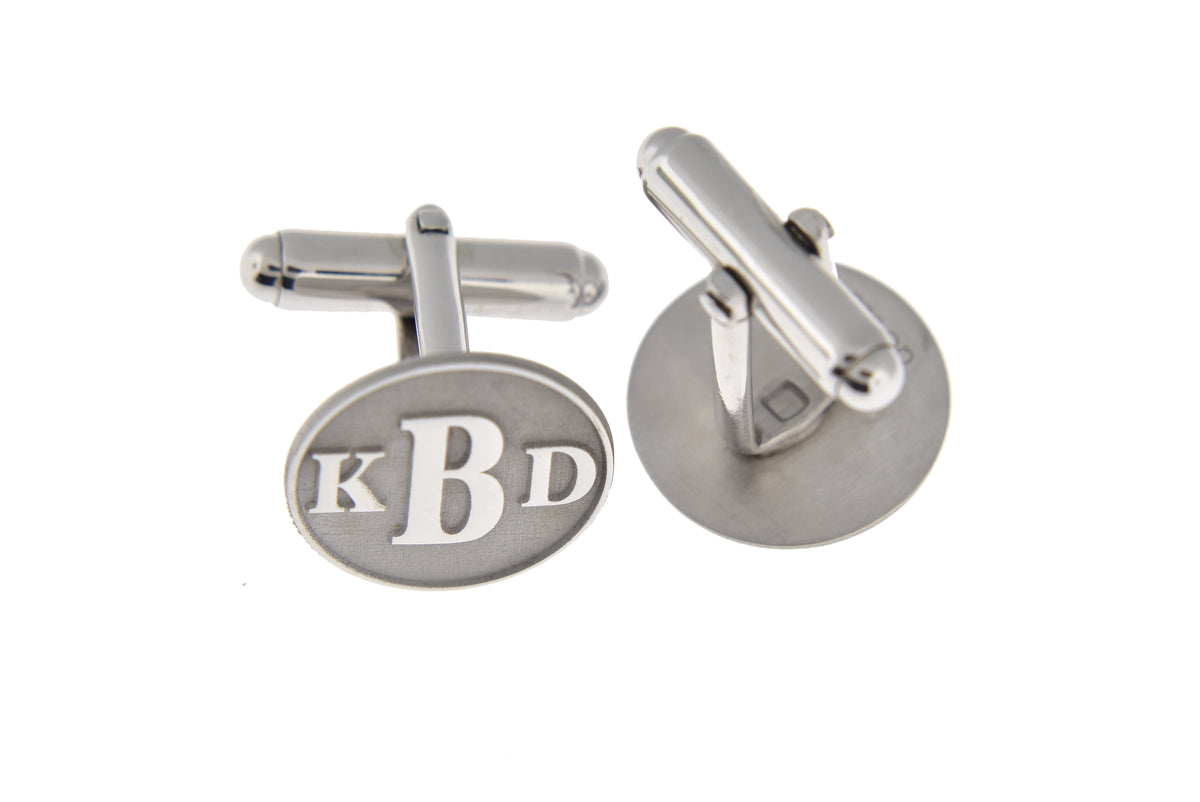 14k yellow gold 14k white gold sterling silver round cufflinks cuff links personalized monogram