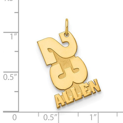 14k 10k yellow white gold sterling silver stacked number name pendant charm custom made personalized