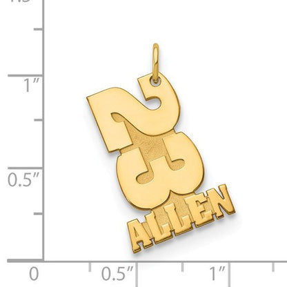 14k 10k yellow white gold sterling silver stacked number name pendant charm custom made personalized