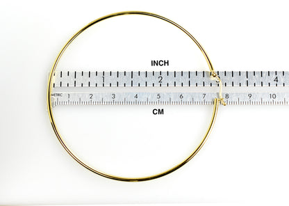 14k yellow gold classic round extra large hoop earrings 73mm x 2mm