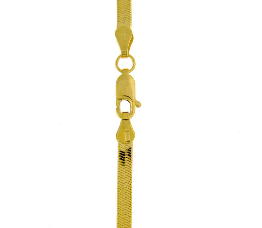 14k yellow gold 3mm silky herringbone bracelet anklet choker necklace pendant chain
