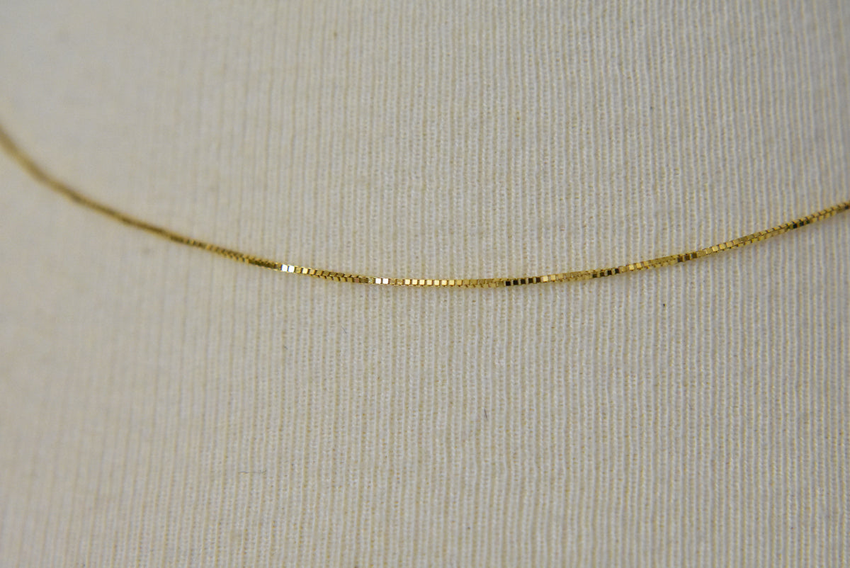 14k yellow gold 0.5mm box bracelet anklet choker necklace pendant chain