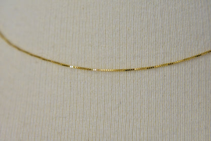 14k yellow gold 0.5mm box bracelet anklet choker necklace pendant chain
