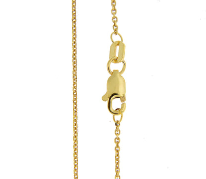 14k yellow gold 0.95mm diamond cut cable layering bracelet anklet choker necklace pendant chain