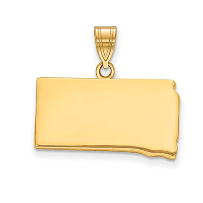 14k gold or sterling silver south dakota sd state map pendant charm personalized monogram