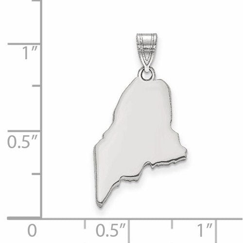 14k gold or sterling silver maine me state map pendant charm personalized monogram