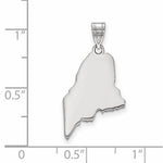 Load image into Gallery viewer, 14K Gold or Sterling Silver Maine ME State Map Pendant Charm Personalized Monogram
