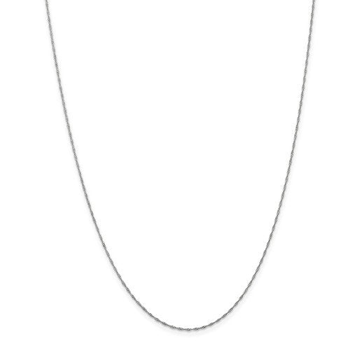 14k white gold 1mm singapore twisted bracelet anklet  choker necklace pendant chain spring ring clasp