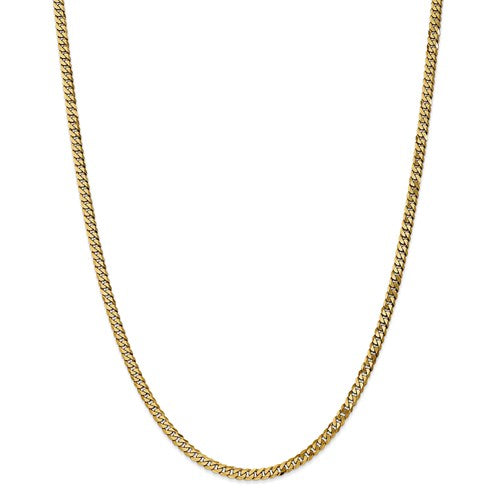 14k yellow gold 3.2mm beveled curb link bracelet anklet choker necklace pendant chain