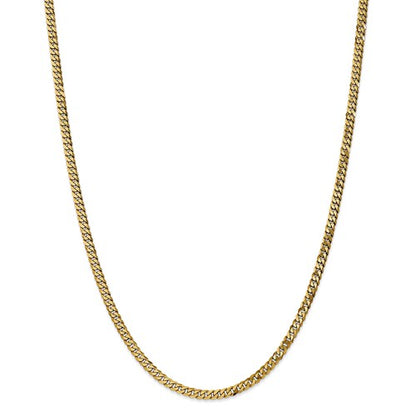 14k yellow gold 3.2mm beveled curb link bracelet anklet choker necklace pendant chain